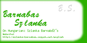 barnabas szlanka business card